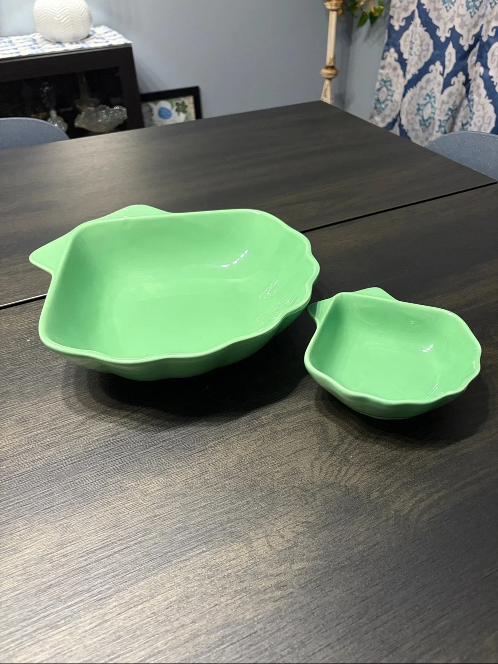 Cottage Core meets Nautical with this Vintage Pfaltzgraff Cool Green Shell Chip